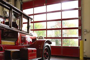 aluminum garage door on fire station