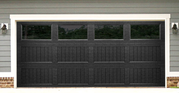 black steel garage door