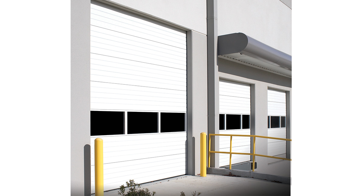 non-insulated sectional door white with windows